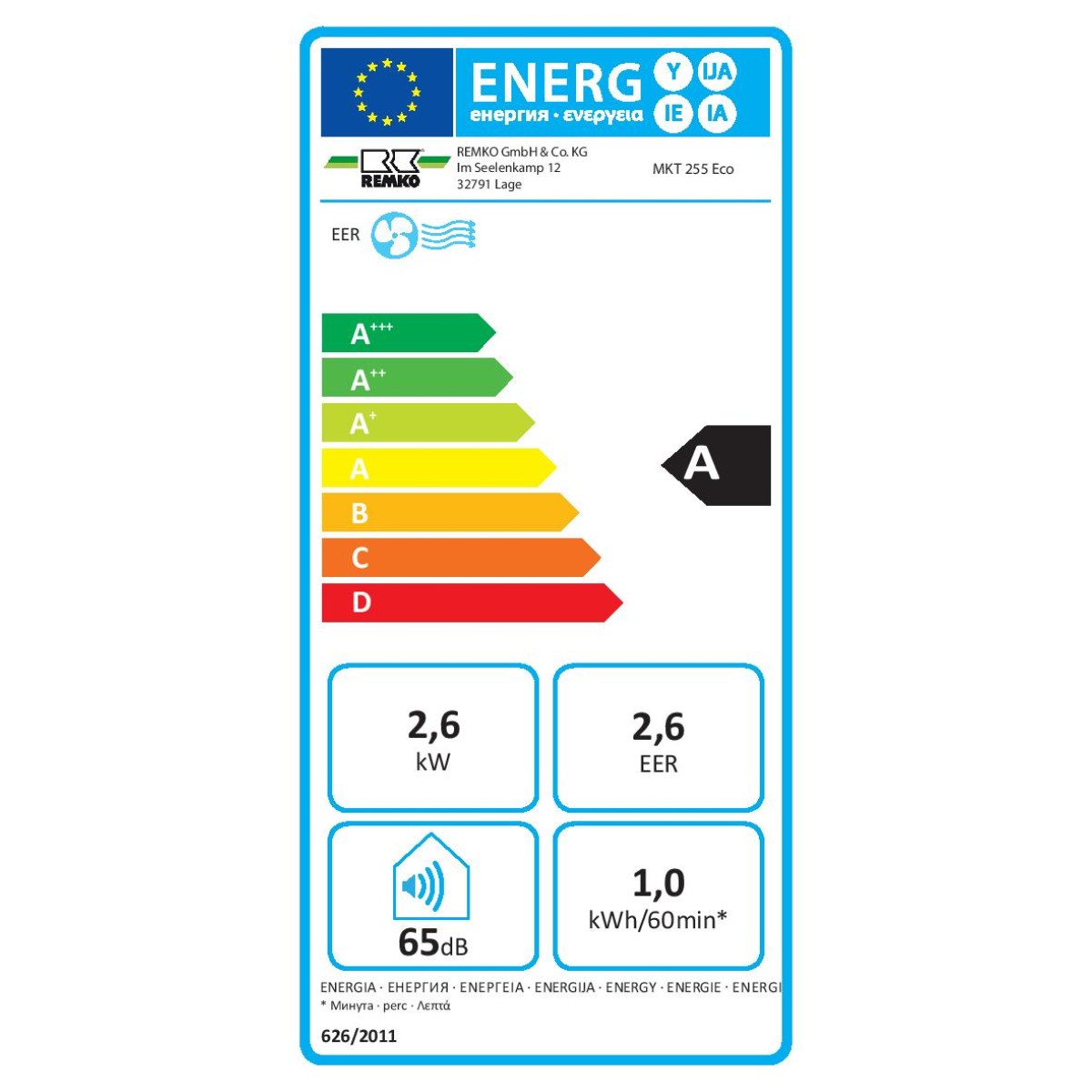 Mobilní klimatizace REMKO MKT 255 Eco