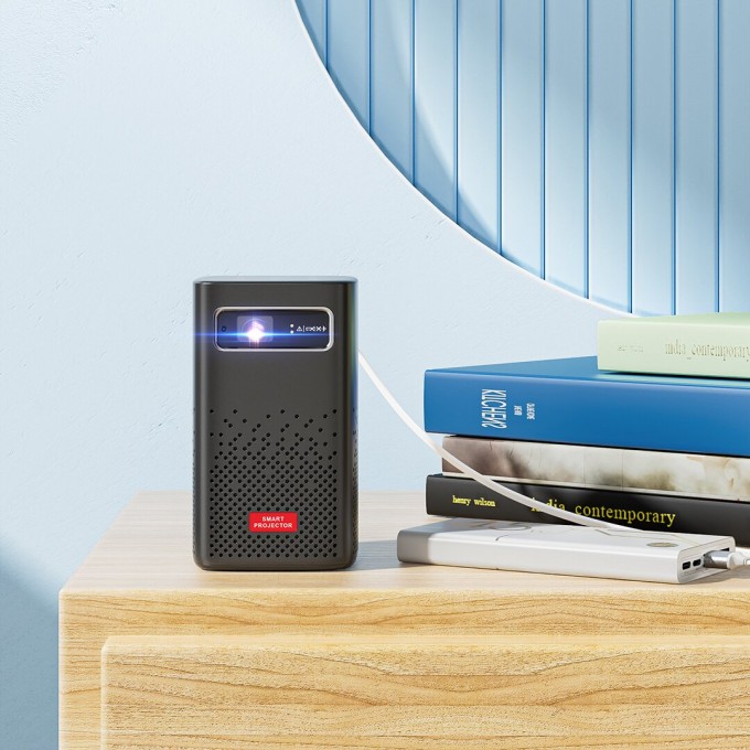 Mini přenosný projektor s baterií AERIUM P8000 DLP Wi-Fi Super Bass